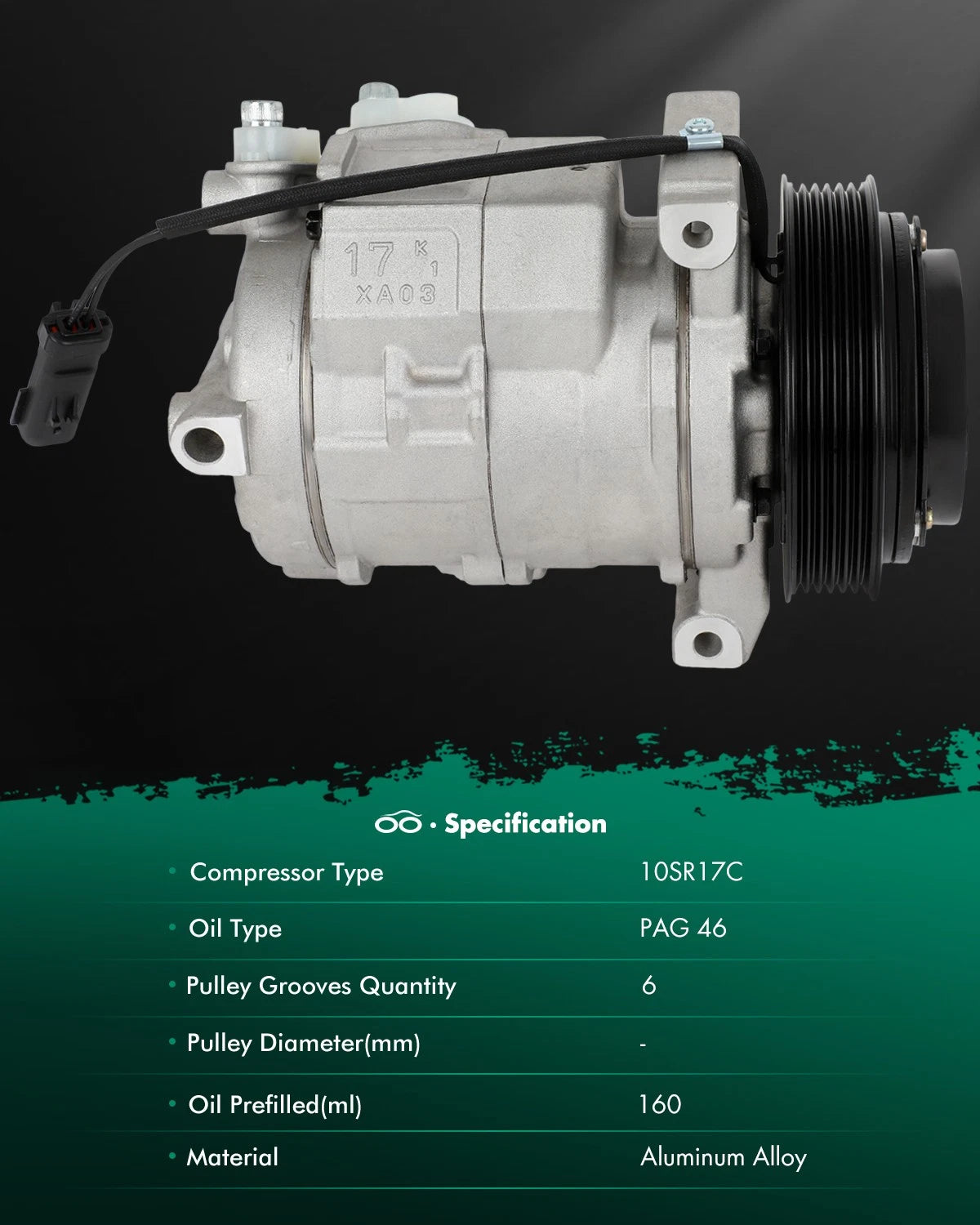 A/C Compressor and Clutch for Dodge Journey 3.5L (2009–2010) CO 29070C