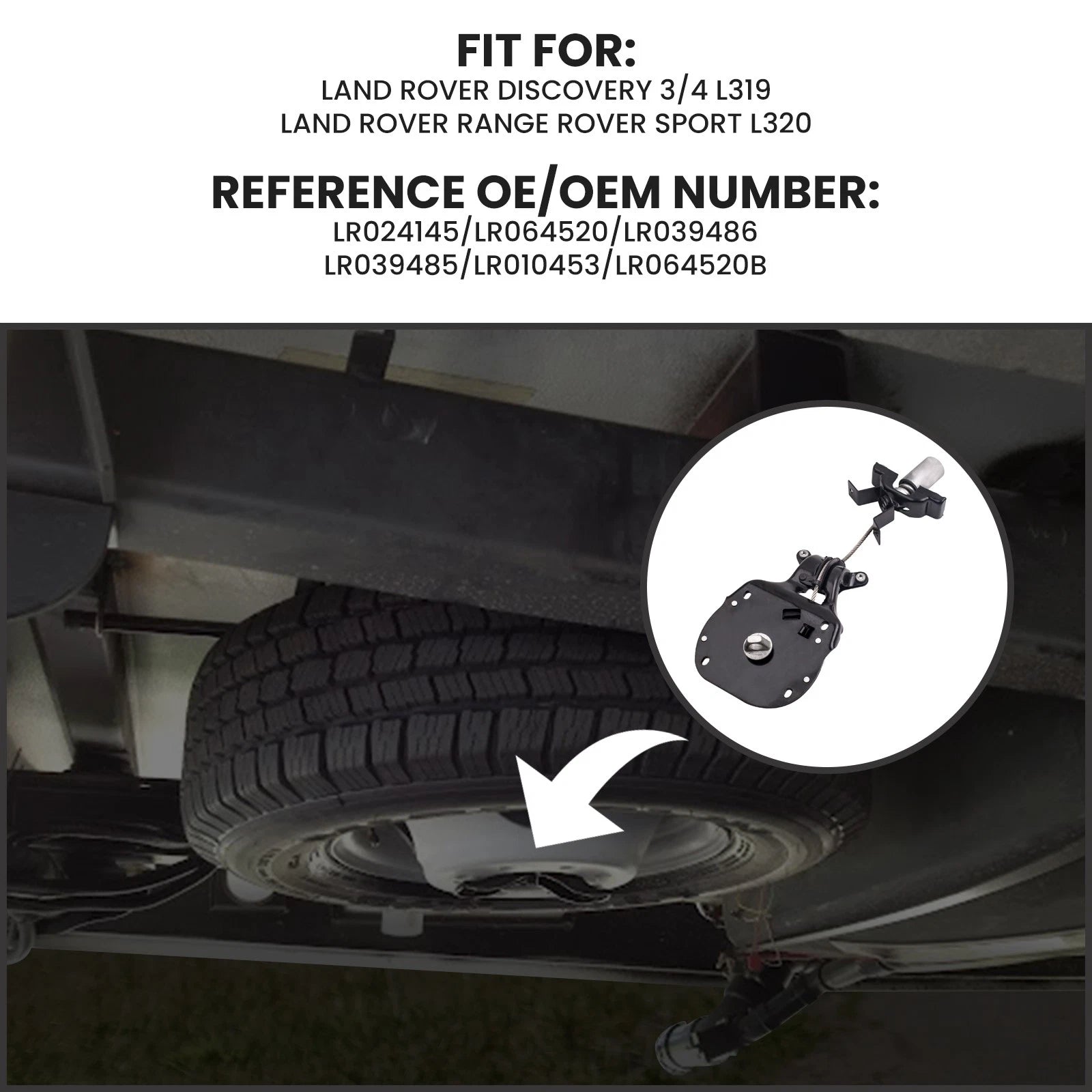 Spare Tire Wheel Winch for Land Rover Range Rover Sport (2005–2013)