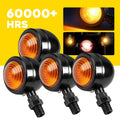 4X Turn Signal Lights for Motorcycle (Mini Bullet, Amber, Black)