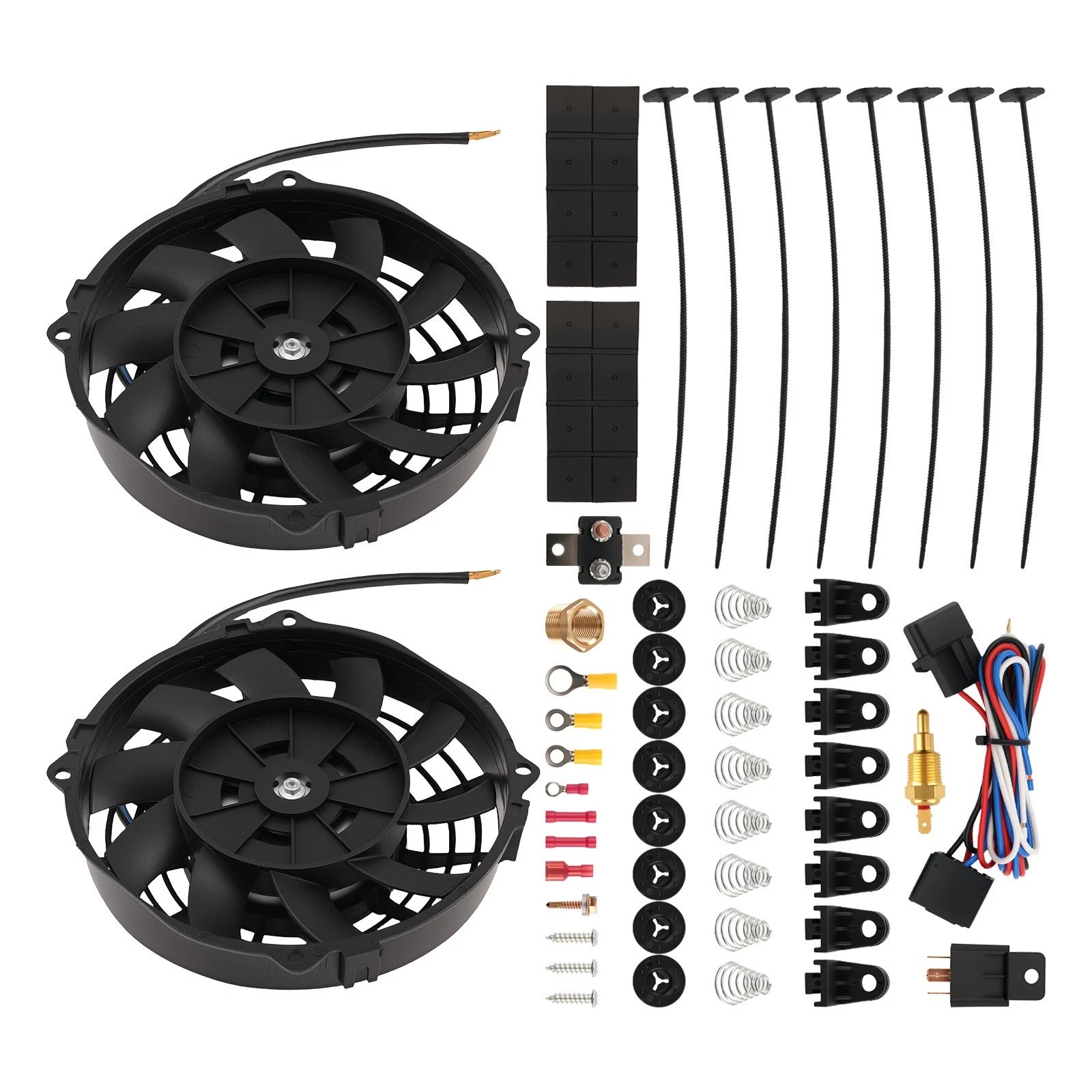 7" Fan Assembly Kit for Universal Car (800CFM, 2900RPM) Black
