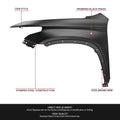 Driver Side Fender Panel for Chevy Traverse (2018–2024) Black Primered