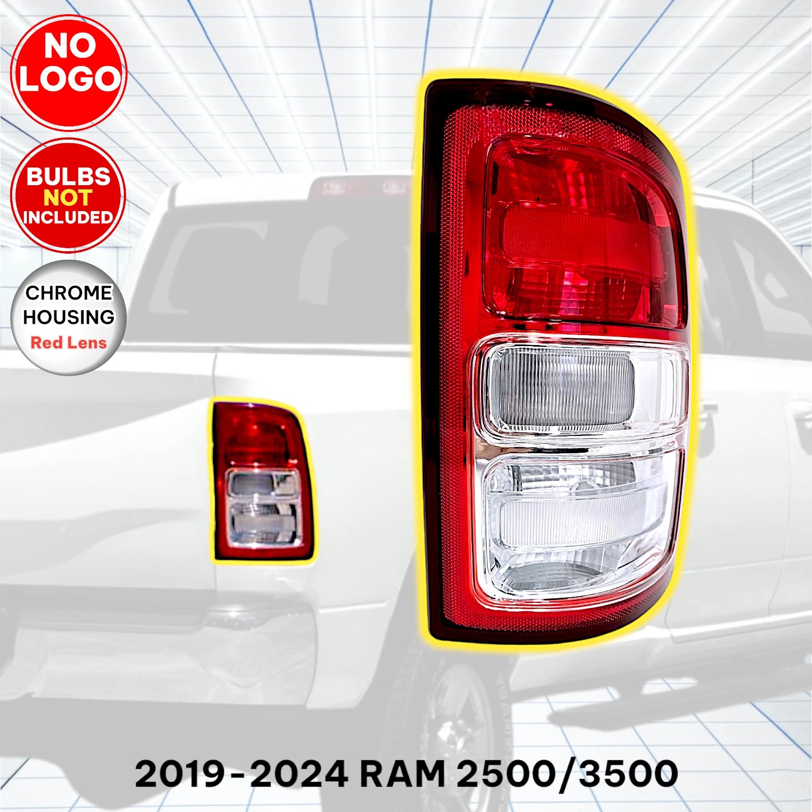 Passenger Tail Light RH Chrome Bezel for RAM 2500 3500 (2019–2024)