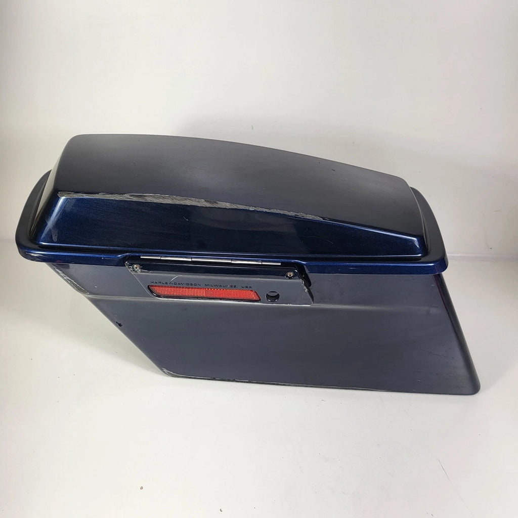 Left Blue Saddlebag with Lid and Hardware for Harley-Davidson Touring (1993–2013)