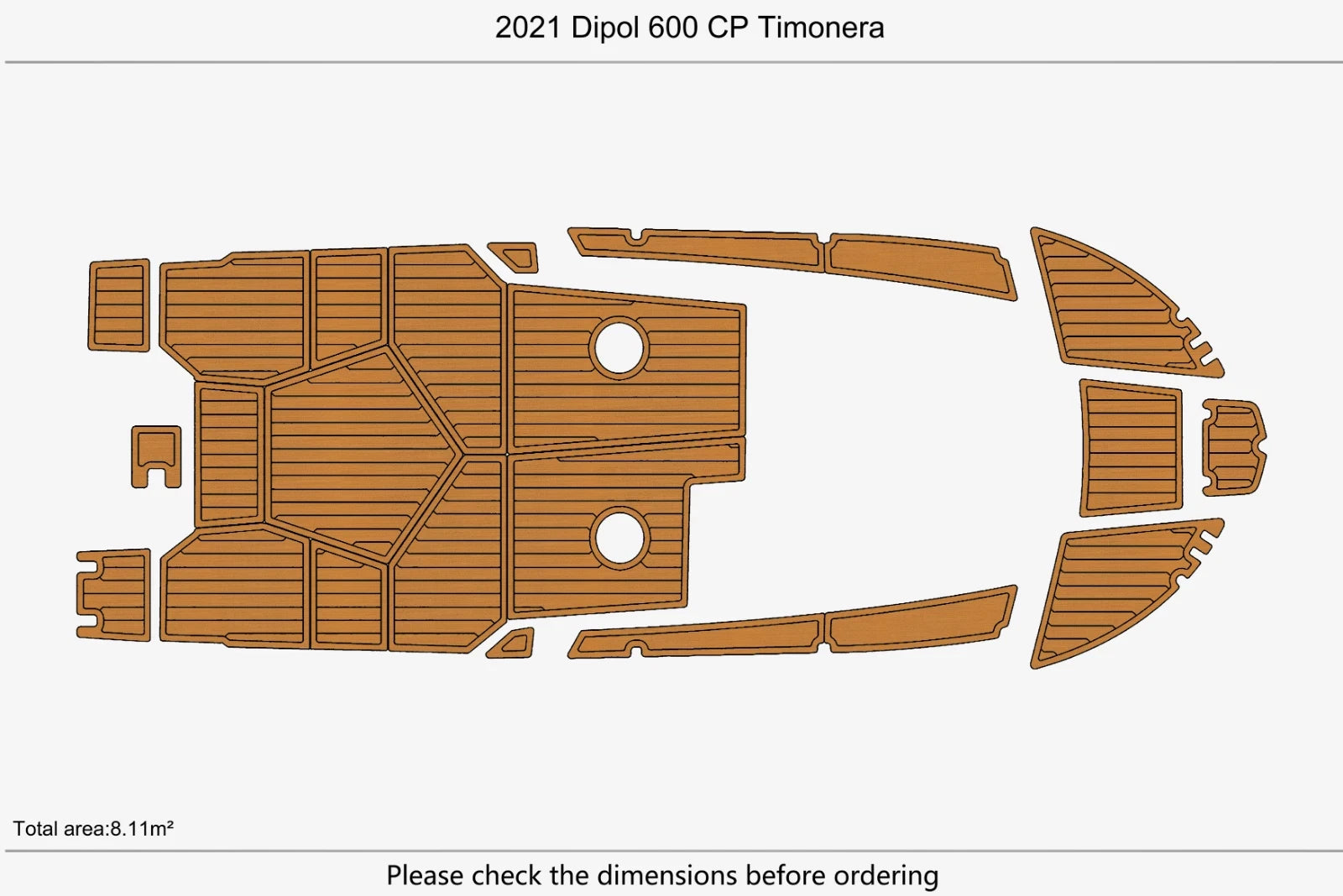 EVA Foam Teak Deck Floor Mat for Dipol 600 CP Timonera (2021)
