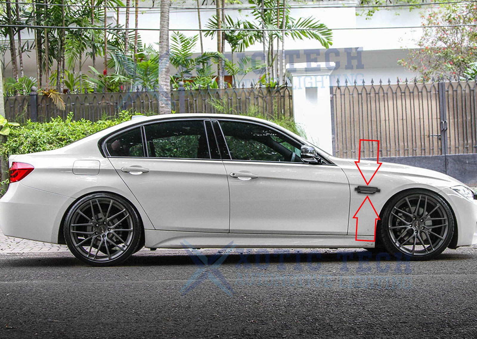 2PCS Black ABS Sporty Racing Air Flow Vent Side Fender Decor Trims Universal