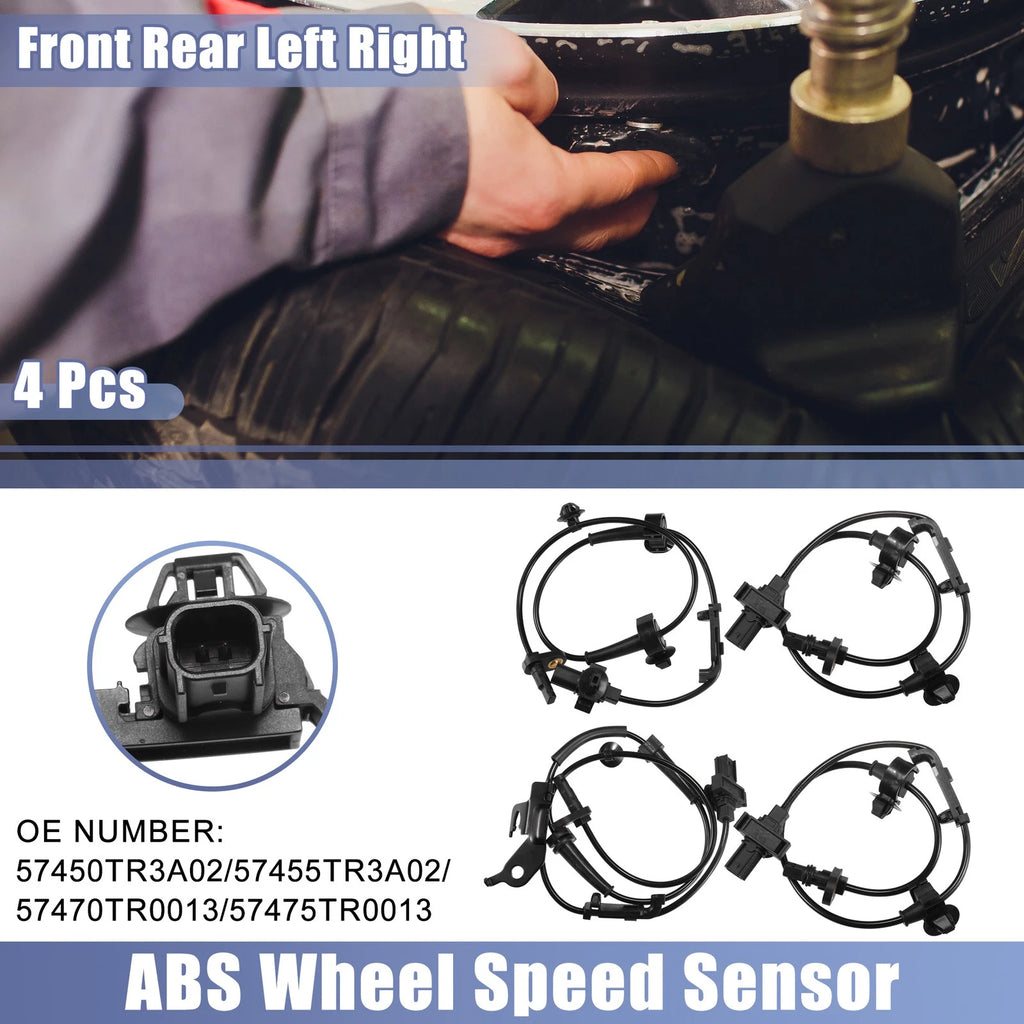 Set of 4 ABS Sensors No. 57450TR3A02 for Honda Civic (2012–2015)