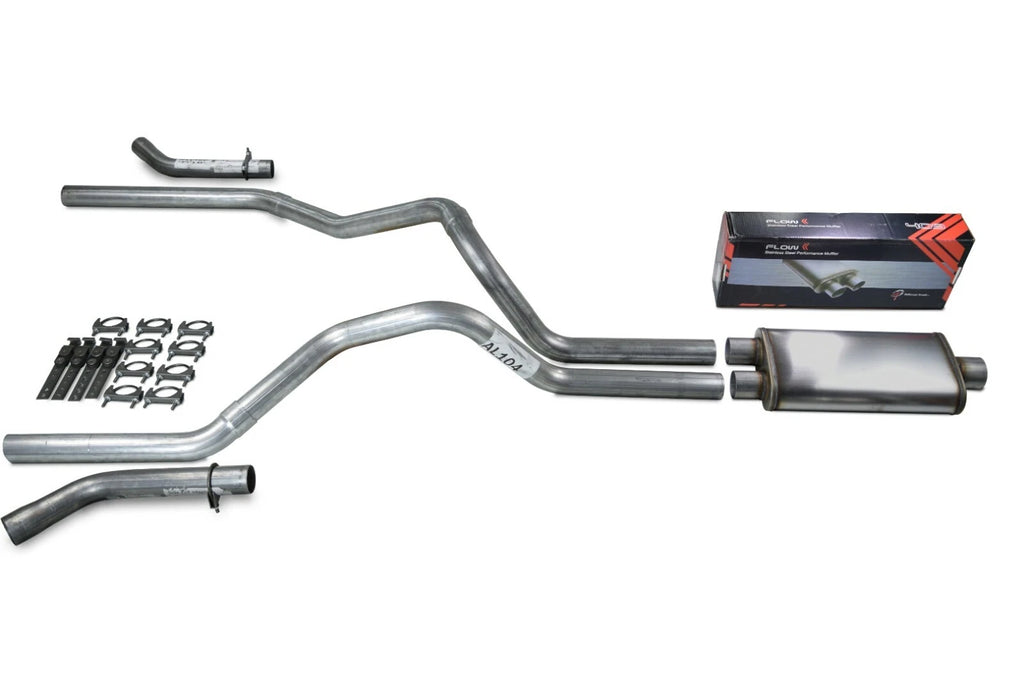 Dual Exhaust Kit for Chevy GMC 1500 (2007–2014) 2.5" Stainless Corner Exit