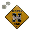 Nebraska Cornhuskers Crossing Sign 6"x6" for University Decor