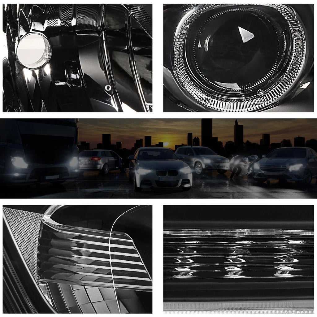 Projector Headlights for Honda Accord (2013–2015) - Black Housing, Clear Corner