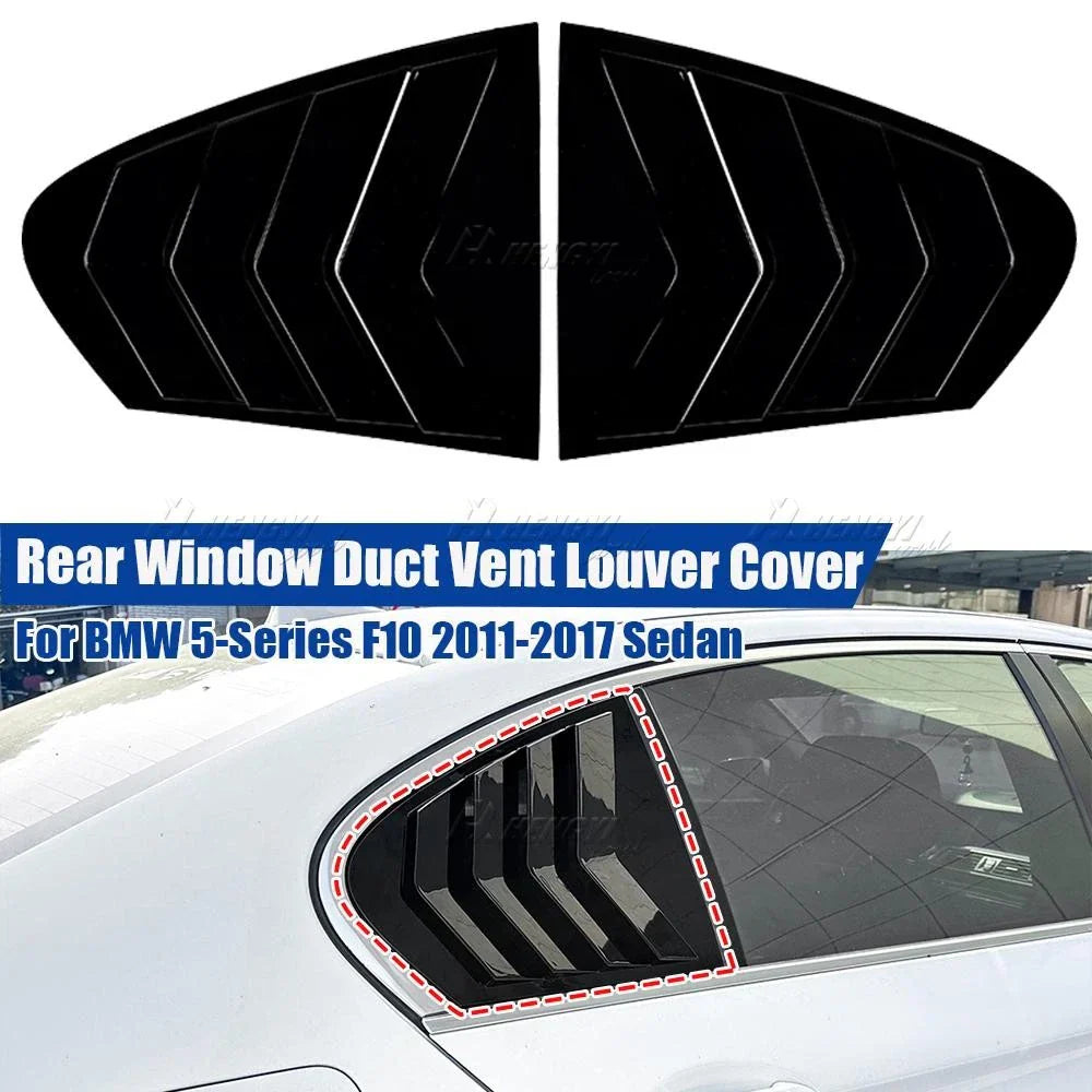 4DR Rear Side Window Louver Shutter Vent Cover for BMW 5-Series (2011–2017)