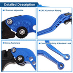Adjustable Short Brake Clutch Levers Set of 2 for Suzuki SV650 (1999–2010) Solid Blue