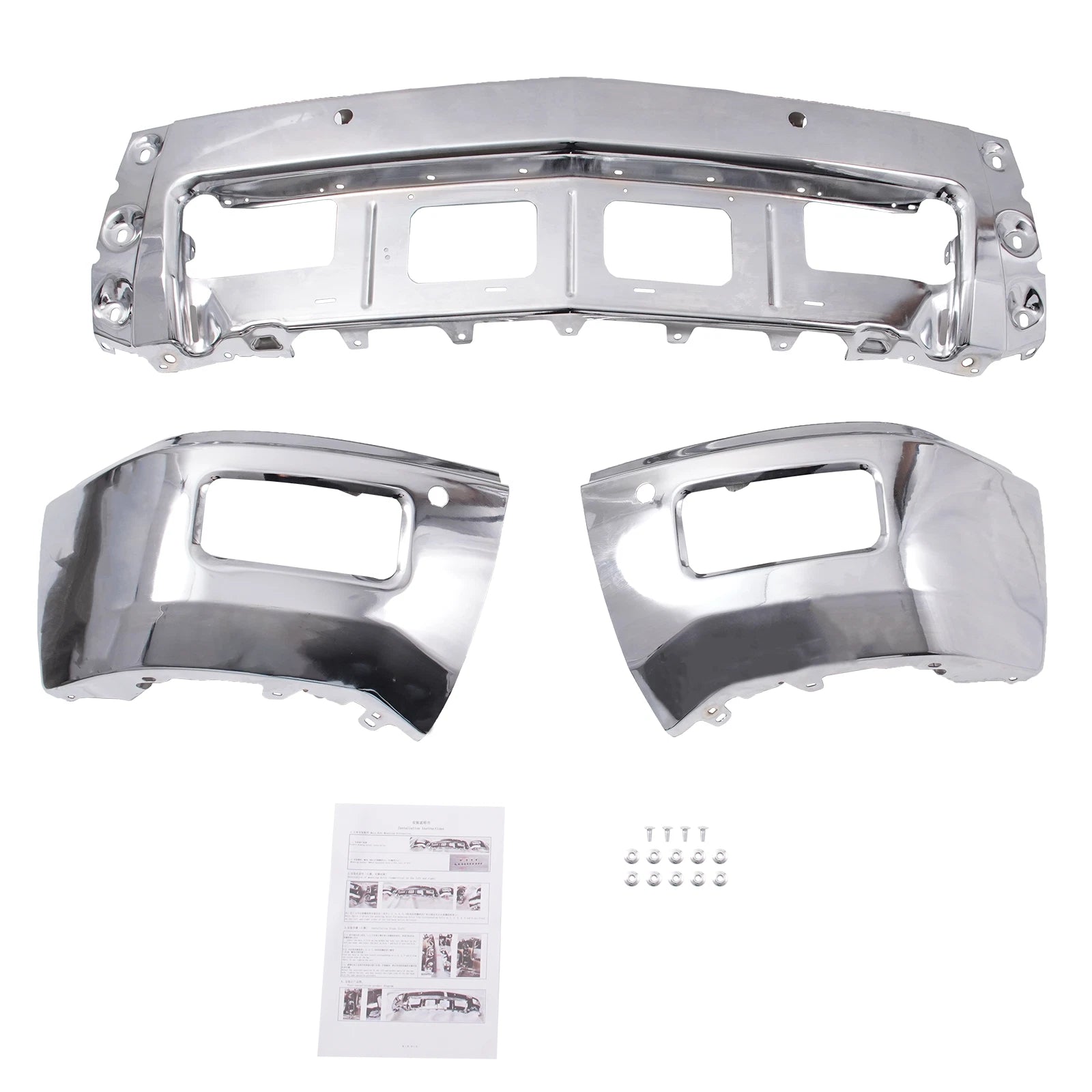 Chrome Front Bumper Split with Hole for Chevy Silverado 1500 (2014–2015) 23173678