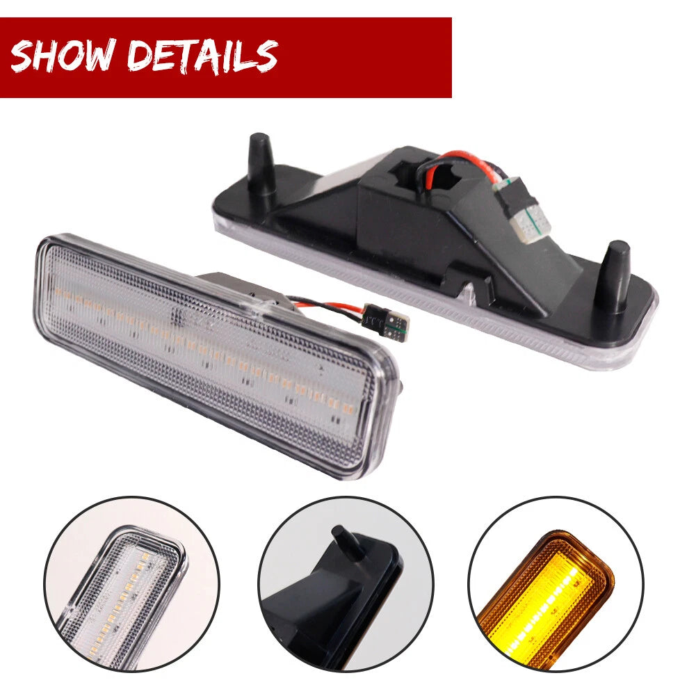2X Amber LED Front Fender Side Marker Lights for El Camino & Caballero