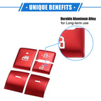 10X Window Switch Button Cover Trims for Toyota Highlander (2020–2022) Red