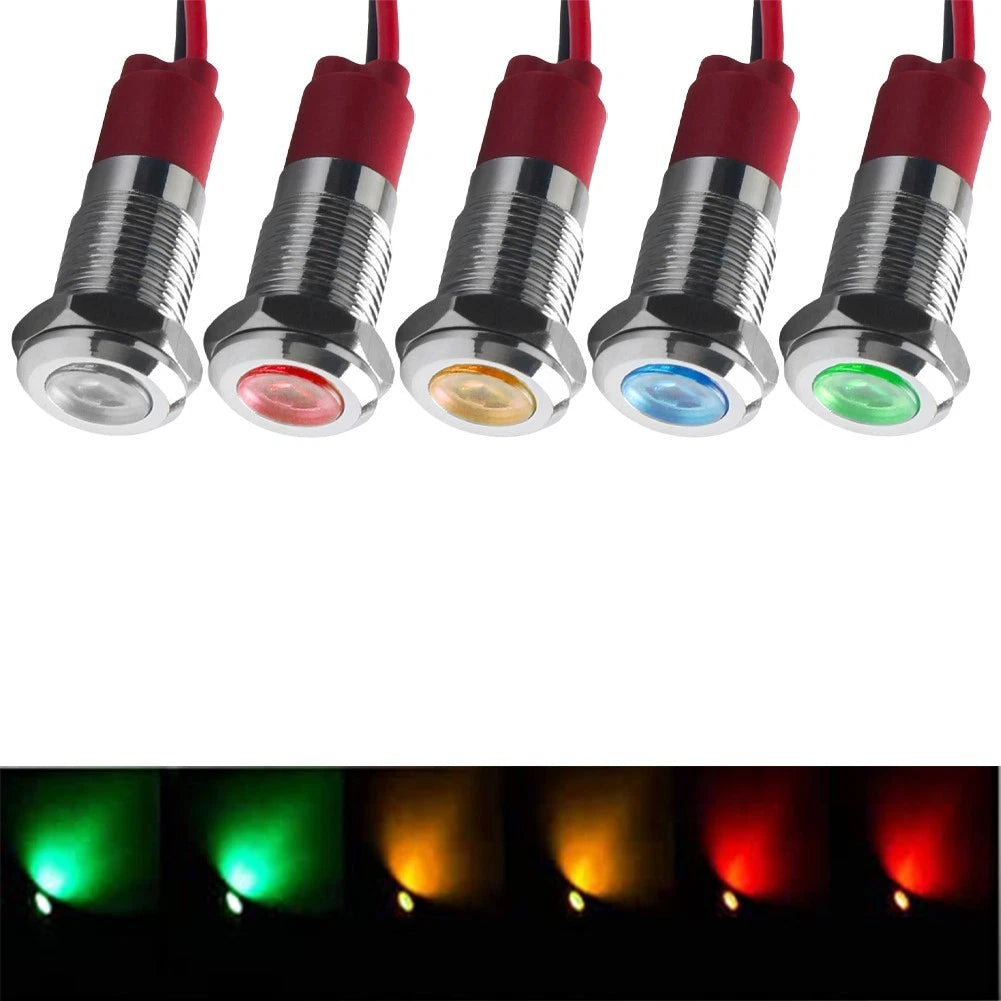 Set of 6 LED Indicator Lights for Vehicle Dashboard