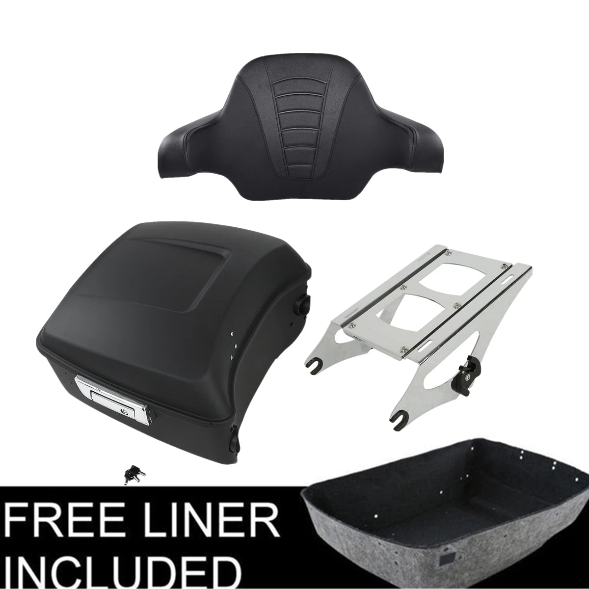 Matte Black Trunk Pad Mount Rack for Harley Touring Road Glide (2014–2023)