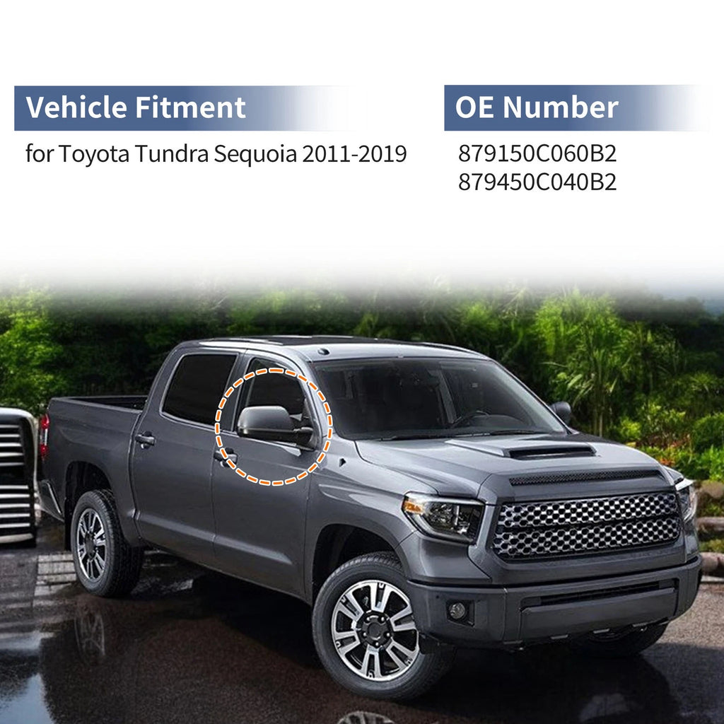 Mirror Cover Cap Set for Toyota Tundra Sequoia (2007–2021) - Silver Tone