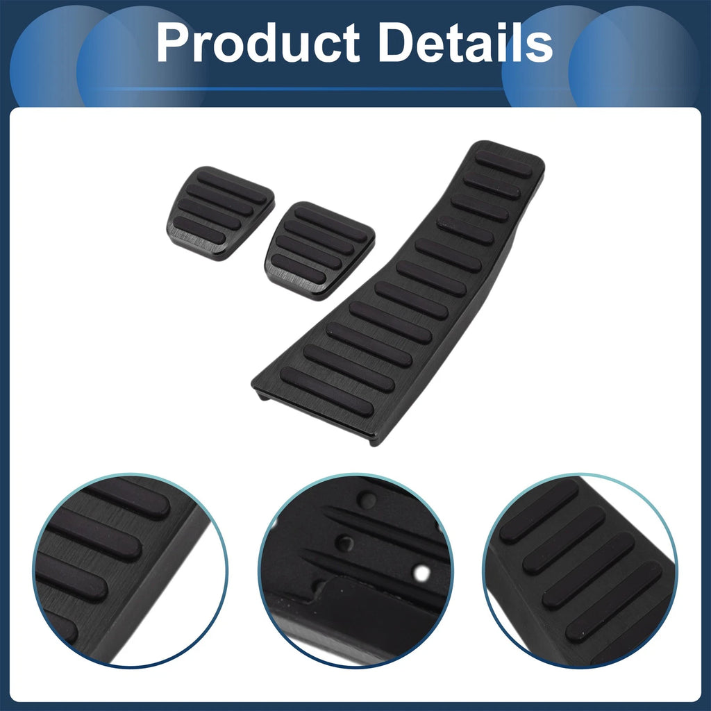 3 Pcs Manual Foot Accelerator Pedal Covers for Honda Civic (2006–2009) Black