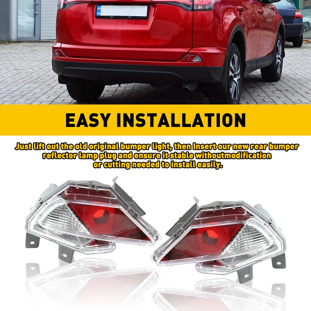 Pair of Rear Bumper Reflector Lights for Toyota RAV4 (2016–2018)