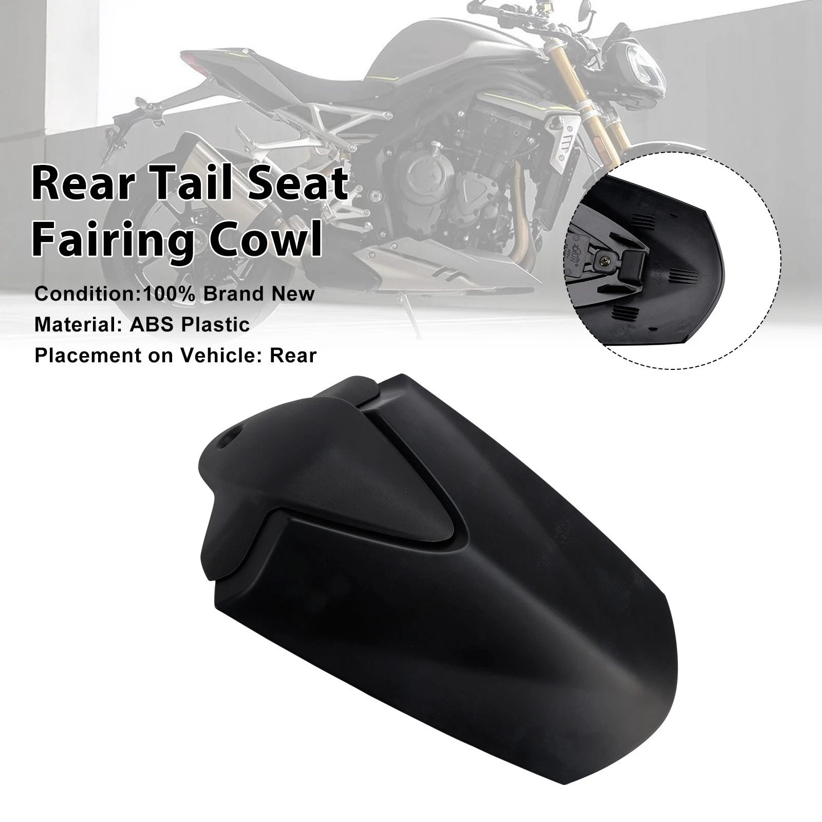 Rear Tail Seat Fairing Cowl Cover for Triumph Speed Triple 1200 RS (2021–2024) Matt Black