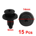 Set of 15 Push Type Plastic Rivet Trim Panel Fastener Clips for Toyota (6mm)