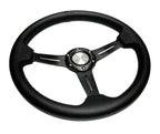 Steering Wheel with Leather Grip Brushed Black 6-Hole for Jeep Wrangler (2007–2018)
