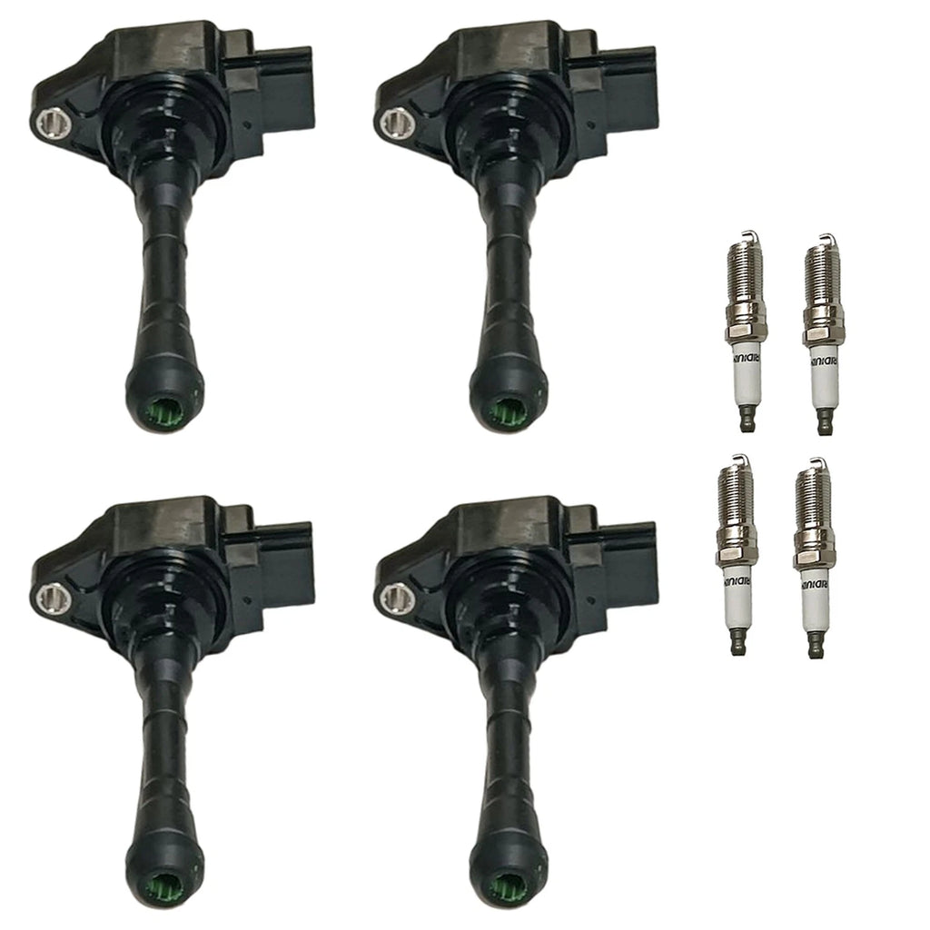 Set of 4 Ignition Coils & Spark Plugs for Nissan Juke Turbo (2010–2019)
