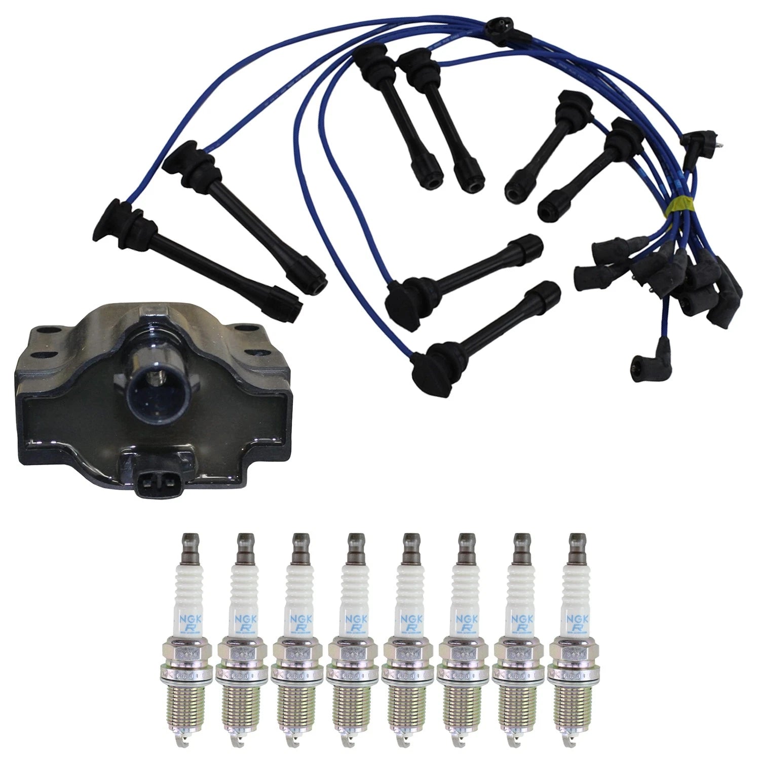 Set of 8 Hitachi Ignition Coils & NGK Platinum Spark Plugs for LS400 (1990–2000)