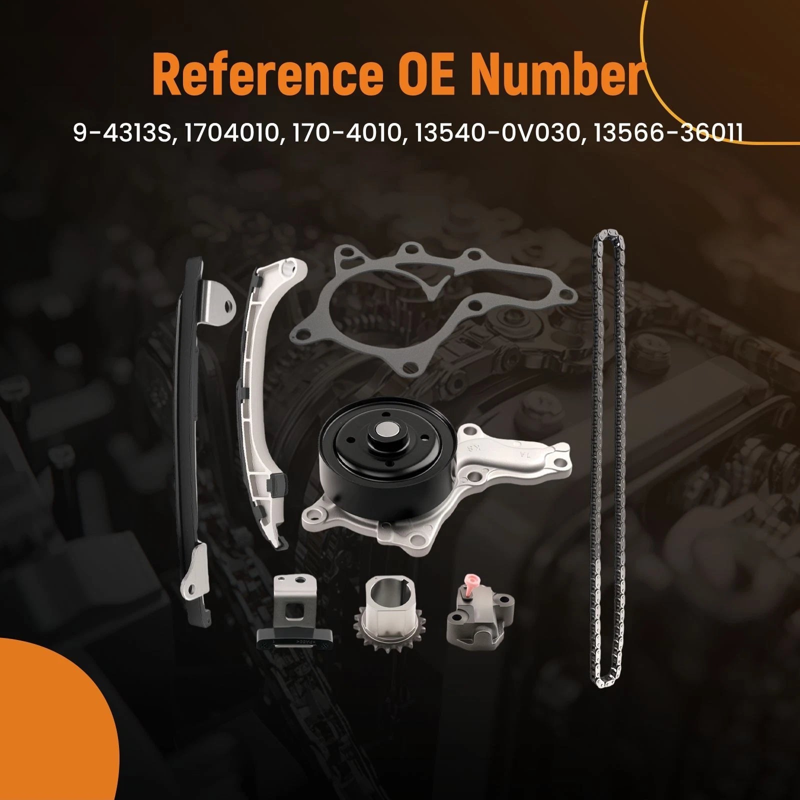 Engine Timing Chain Kit with Water Pump for Toyota Highlander Camry RAV4 Sienna (2001–2023)