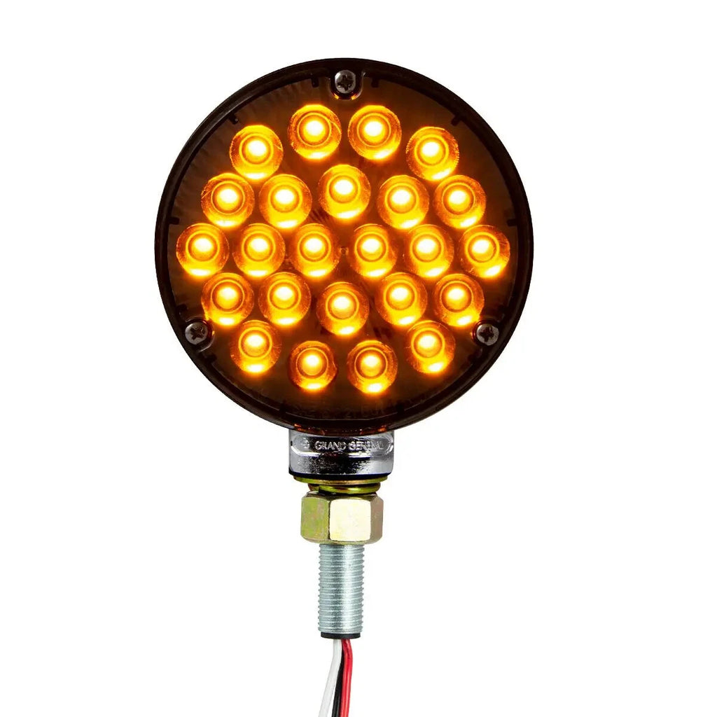LED Pedestal Light Smoked Lens Double Face Amber Red for Jeep Wrangler (1997–2017)