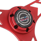 330mm 1" Dish Steering Wheel for NRG 3-Spoke (All Aluminum, Red)