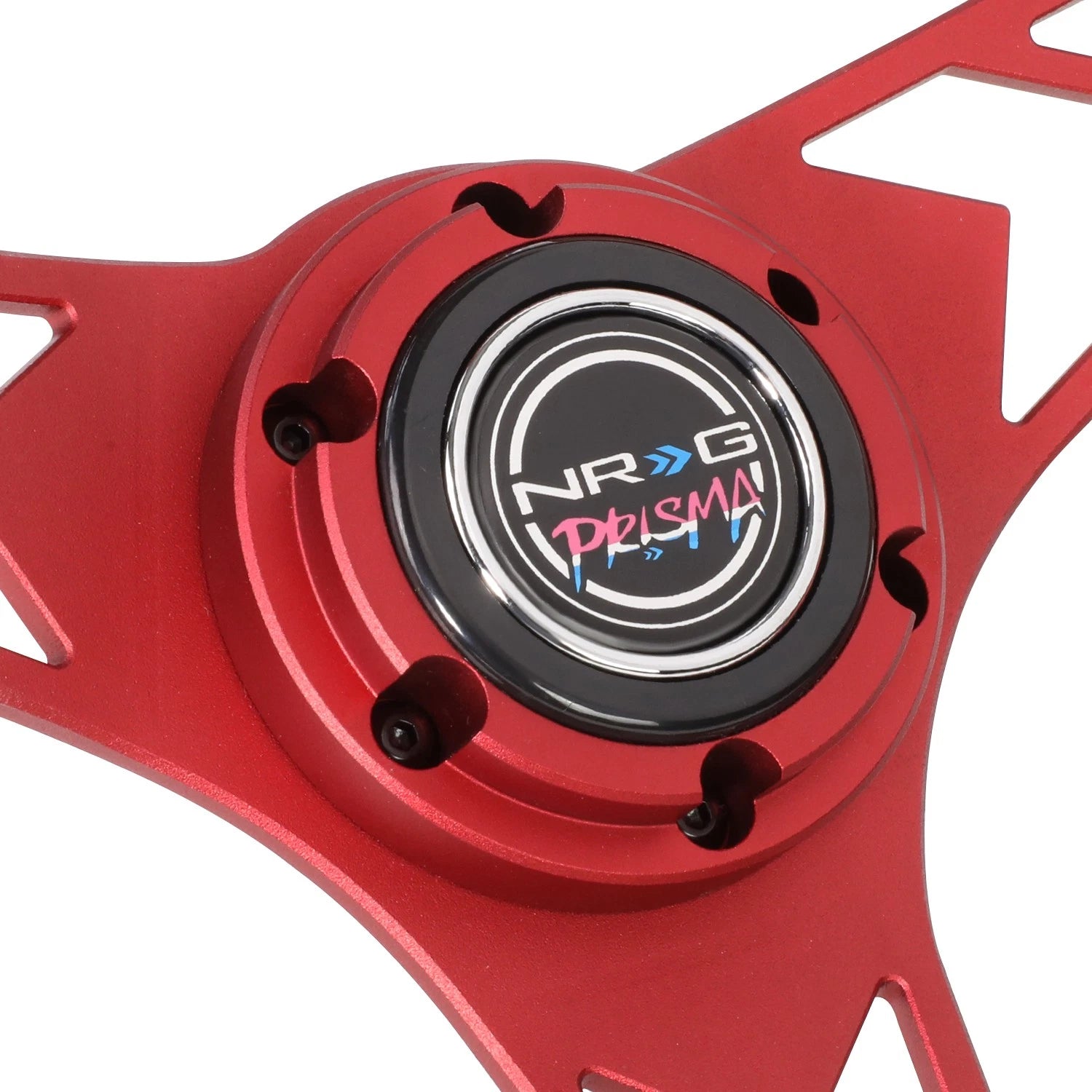 330mm 1" Dish Steering Wheel for NRG 3-Spoke (All Aluminum, Red)