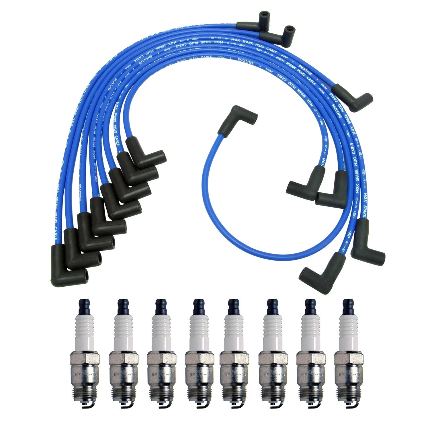 NGK 8mm Wire Set & Denso Spark Plug Kit for GMC K1500 (1996–2000)