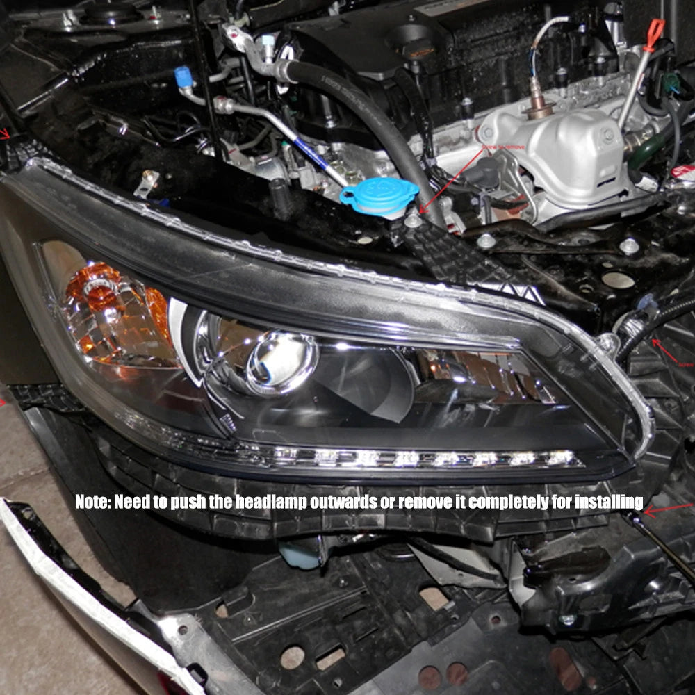 2X White LED DRL Strip Light for Honda Accord (2013–2015)