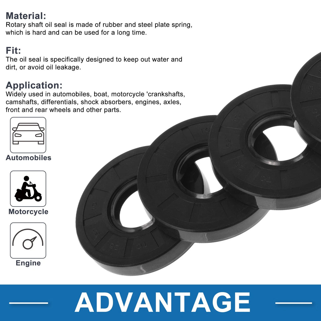 Set of 5 Oil Seal Rotary Shaft Seal Nitrile Rubber 25x62x10mm