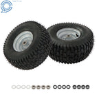 Set of 2 Lawn Mower Tires & Wheels for 15" Axle (Inflated, 3" Hub)