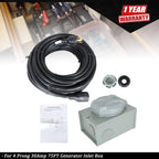 Generator Inlet Box and Extension Cable Combo for NEMA L14-30 (75FT)
