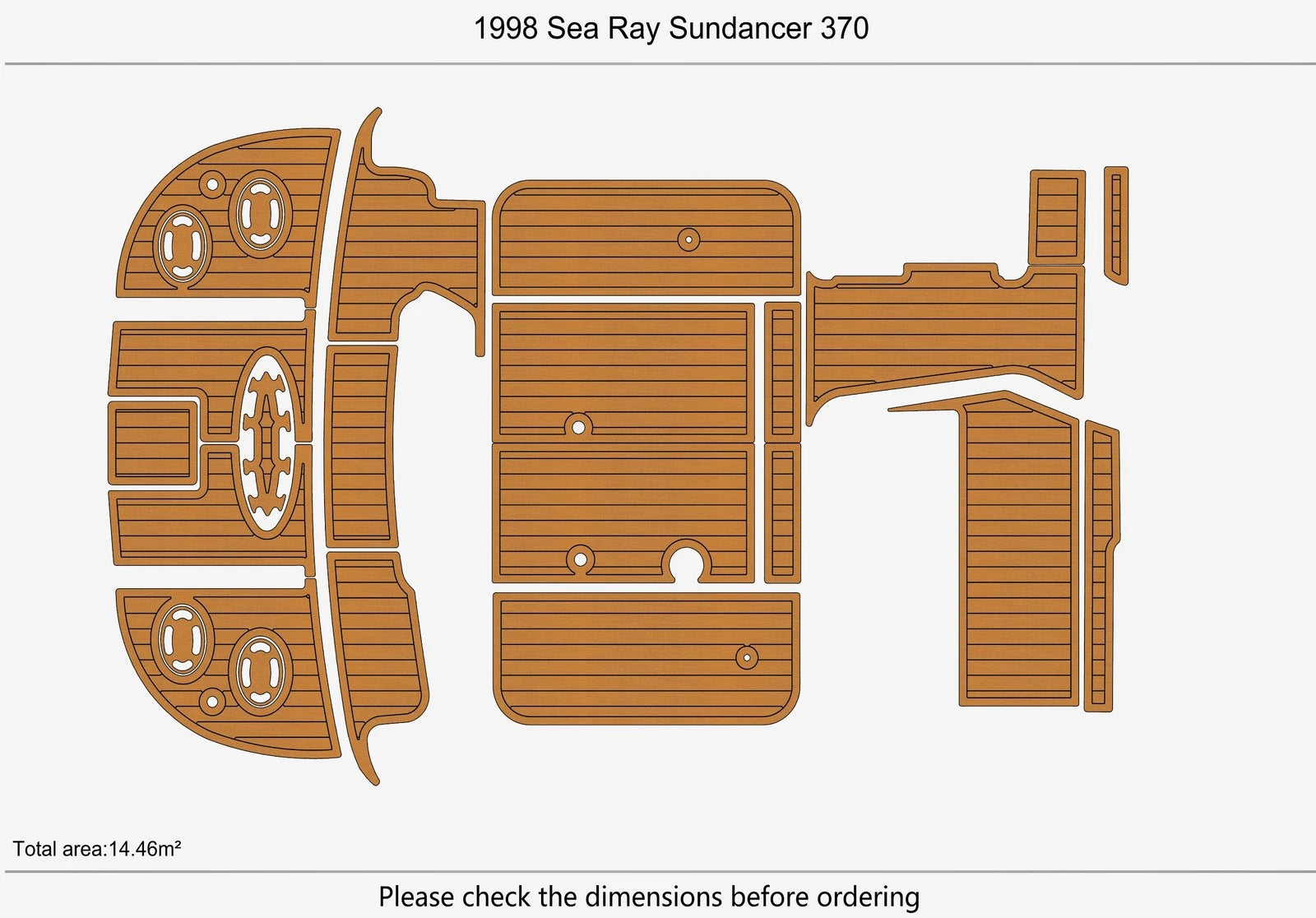Seadek Swim Platform Cockpit Mat for Sea Ray 230 BR (1997) - EVA Teak Flooring