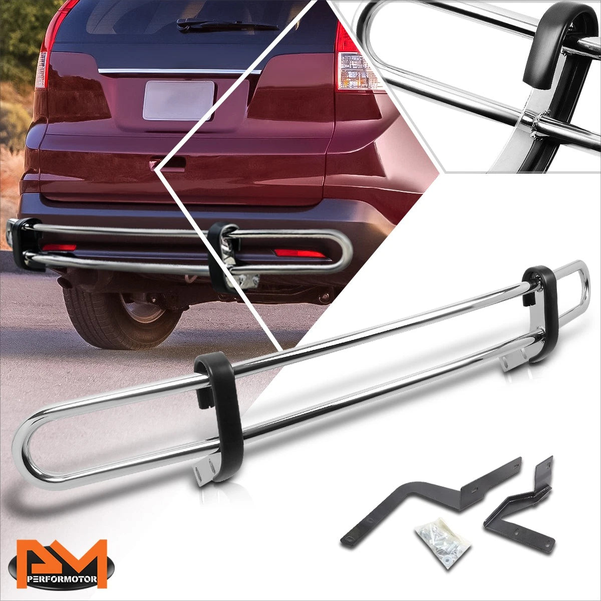 Stainless Steel Double Pipe Rear Bumper Protector for Honda CR-V (2007–2011)