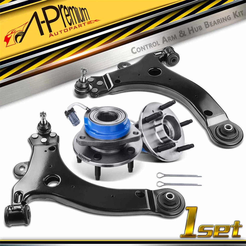 Set of 4 Front Control Arms & Wheel Hub Bearings for Chevrolet Impala