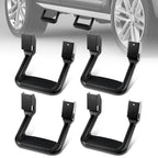 Set of 4 Black Powder-Coated Cast Aluminum Side Steps for Ford/Chevy/GMC/Dodge