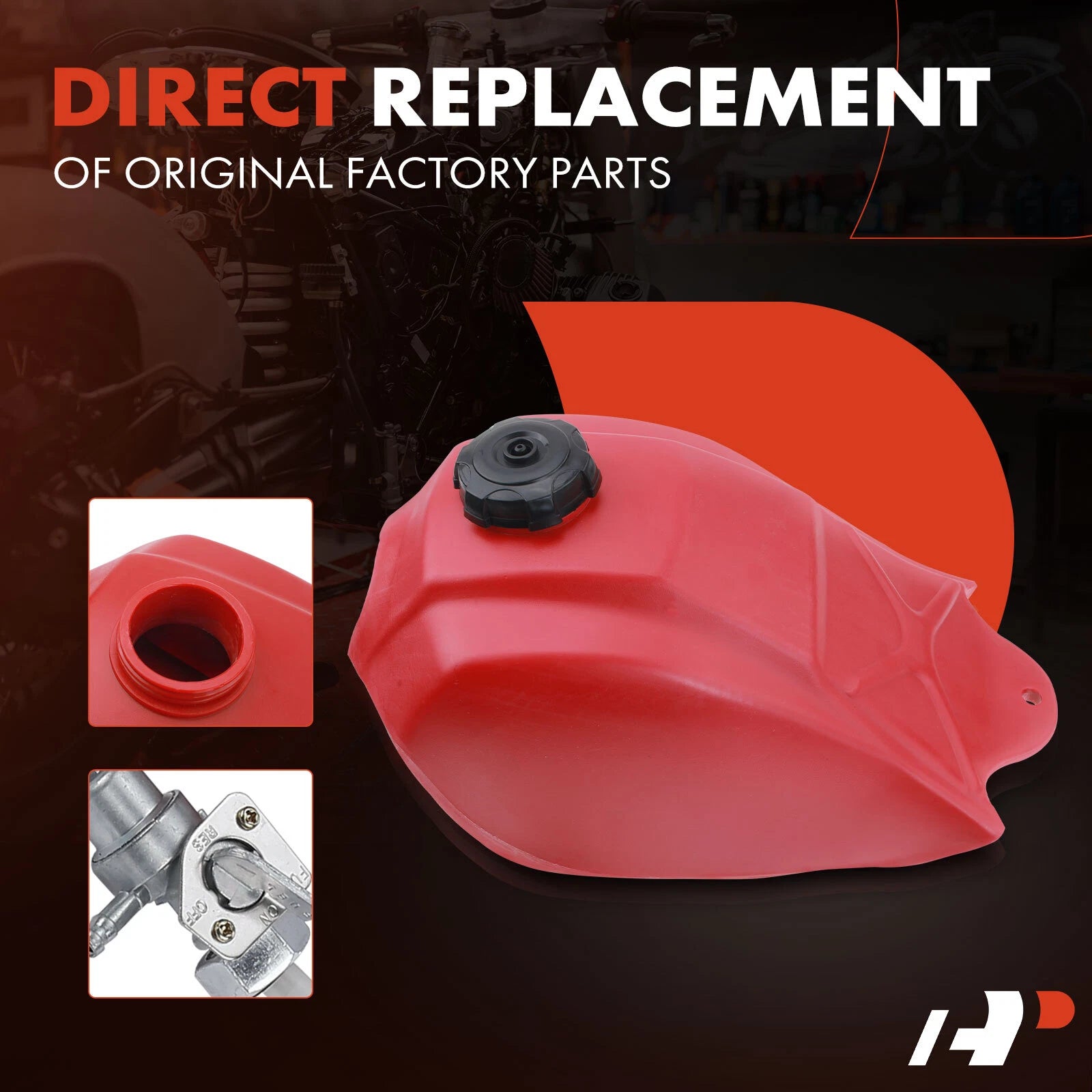 Red Fuel Tank Petcock with Cap for Honda ATC250SX (1985–1987)