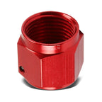 Red Anodized Aluminum AN8 1/2" Hex Head Female Flare End Cap/Nut Fitting