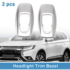2 Pcs Headlight Trim Bezel for Mitsubishi Outlander (2022–2024) ABS