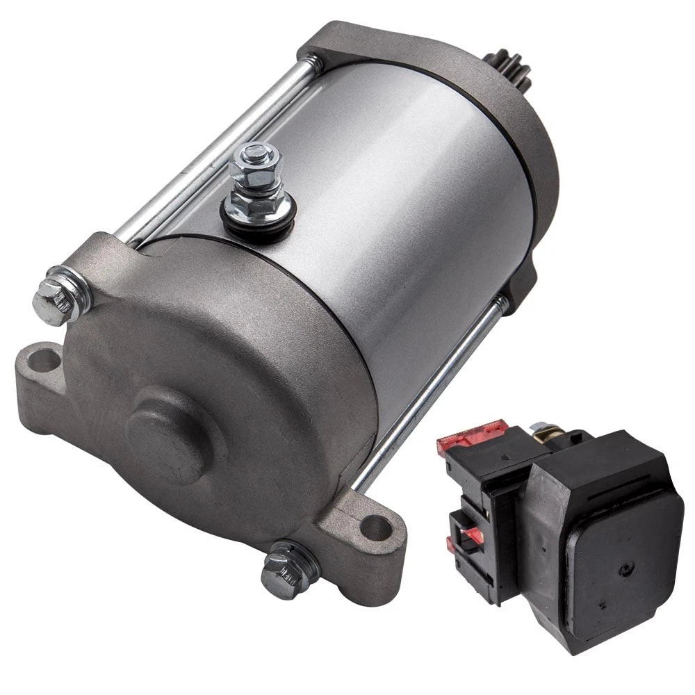 Starter Motor & Relay Solenoid for Yamaha ATV Kodiak 400 450 Wolverine 450 (1993–2023)