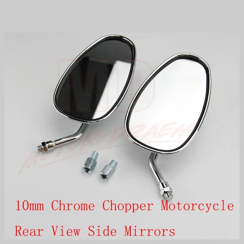 Chrome Side Rearview Mirrors for Triumph Bonneville T100 (US 10mm)