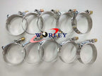10 x 2.5" Turbo Pipe Hose Coupler T-Bolt Clamps for Universal