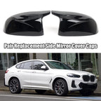 Horn Style Black Side Mirror Cover Caps for BMW X3 G01 X4 G02 (2018–Present)