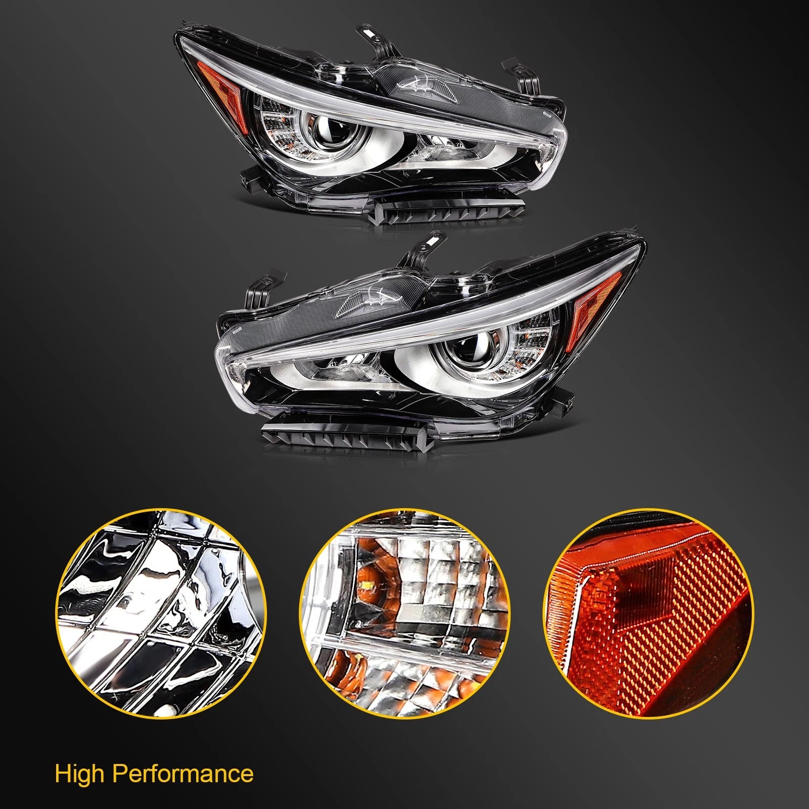 Headlight Set for Infiniti Q50 (2014–2024) LED DRL