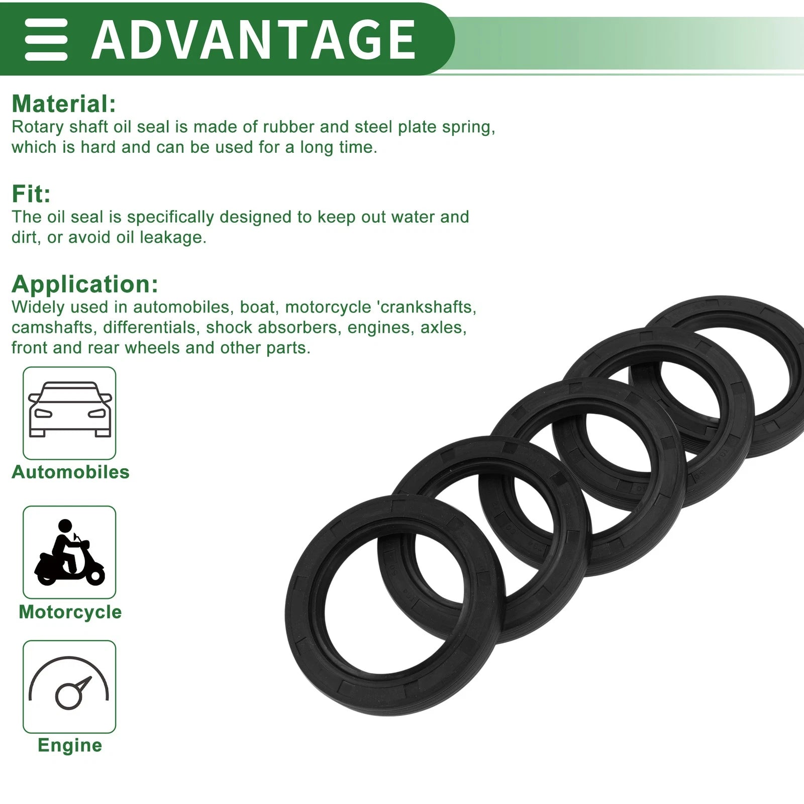 Oil Seal   - NBR Rubber 50x72x10mm